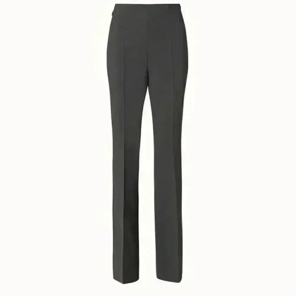 Akris Punto Womens US 6 Wool Double-Face Bootcut Pants Gray with side Zipper